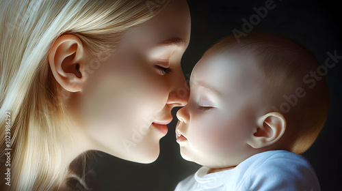 A tender moment between a m...