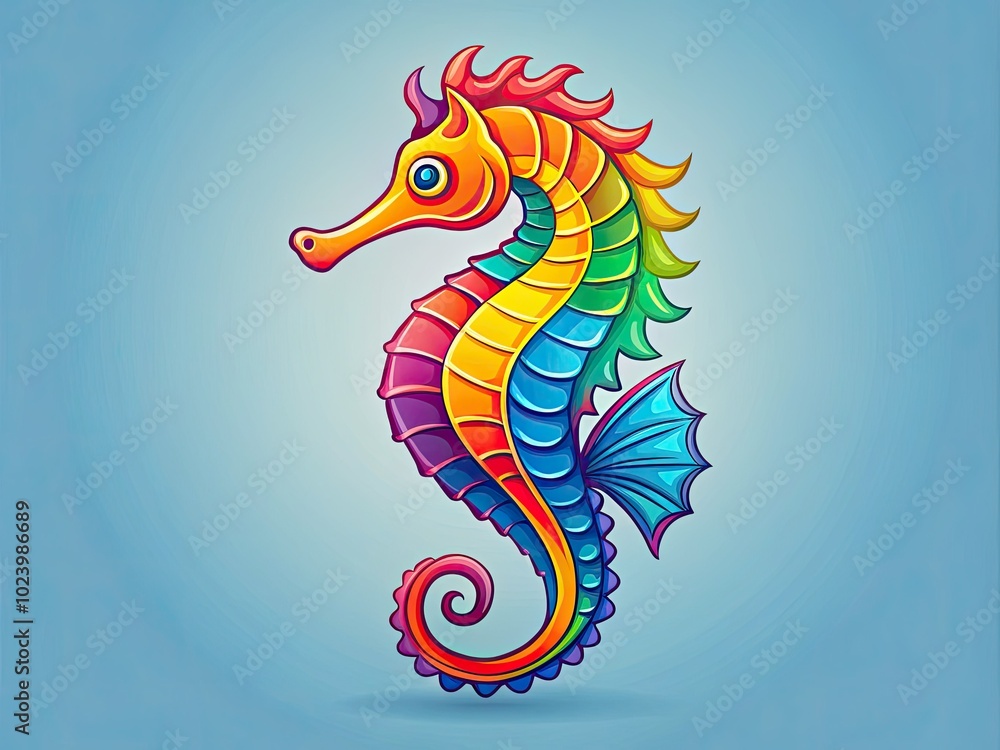 Obraz premium Stylish seahorse logo concept tailored for marine-themed brands, aquatic businesses, and ocean conservation, celebrating the unique beauty of underwater life and habitats.