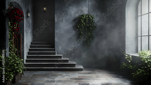 A serene indoor space with ...