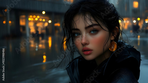 A portrait of a young woman...