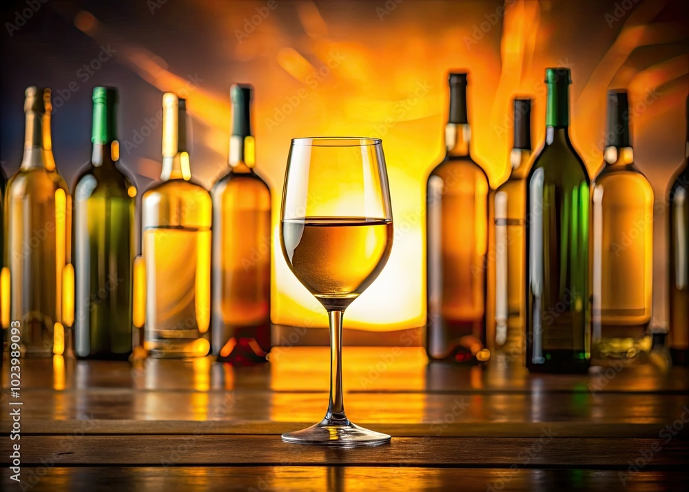 An elegant glass of white wine rests on a table, framed by empty bokals, setting the scene for a delightful alcoholic beverage tasting experience. An elegant glass of white wine rests on a table, framed by empty bokals, setting the scene for a delightful alcoholic beverage tasting experience.