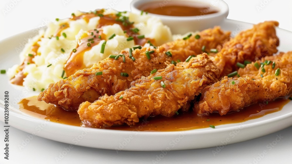 Crispy Fried Chicken with Mashed Potatoes and Gravy Crispy Fried Chicken with Mashed Potatoes and Gravy
