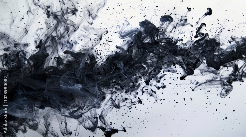 Obraz premium Abstract Black Smoke on White Background
