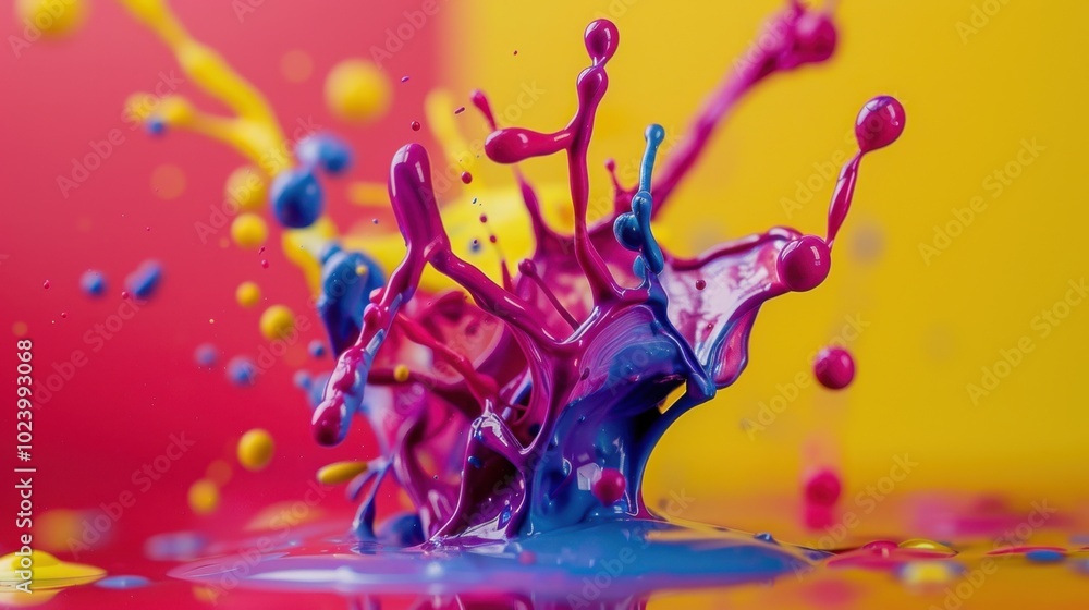 Fototapeta premium Vibrant Splash of Colorful Paint Abstract Design