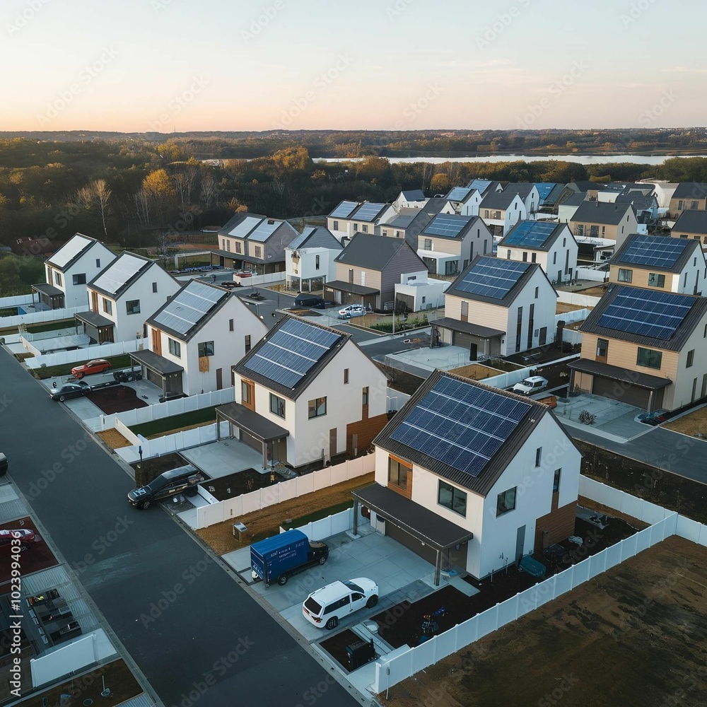 Fototapeta premium Neighborhood with solar panels