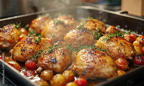 Roasted Chicken with Tomatoes and Potatoes photo