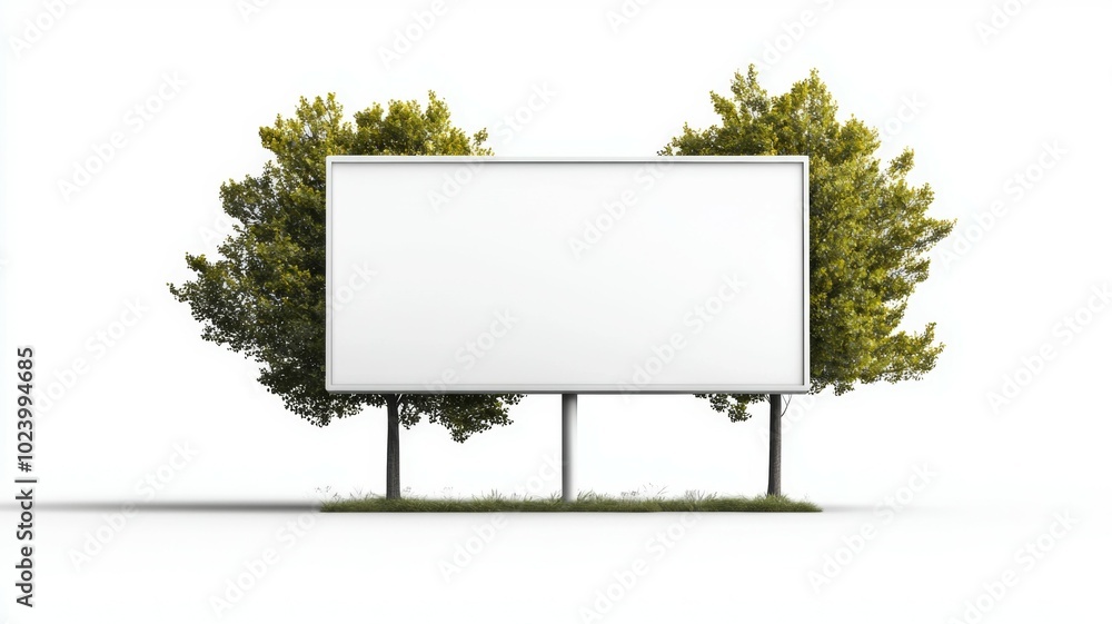 Obraz premium Billboard Mockup. Isolated PNG, design template. Advertisement or project object.