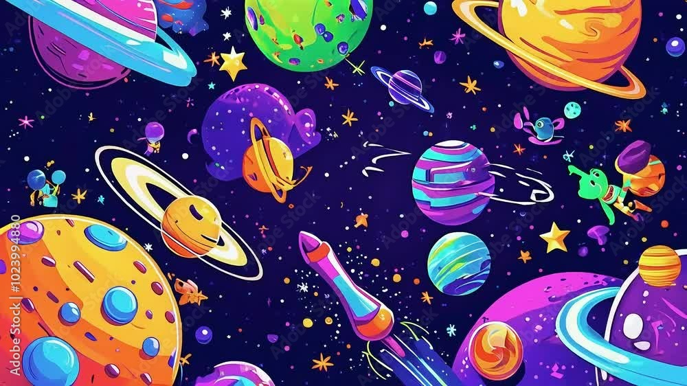 seamless pattern with planets seamless pattern with planets