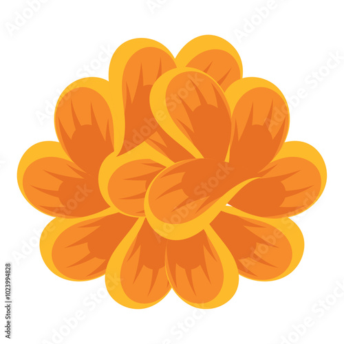 Close-up of vibrant marigold flower illustration, Vector