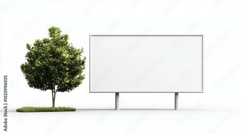 Fototapeta premium Billboard Mockup. Isolated PNG, design template. Advertisement or object for a project.