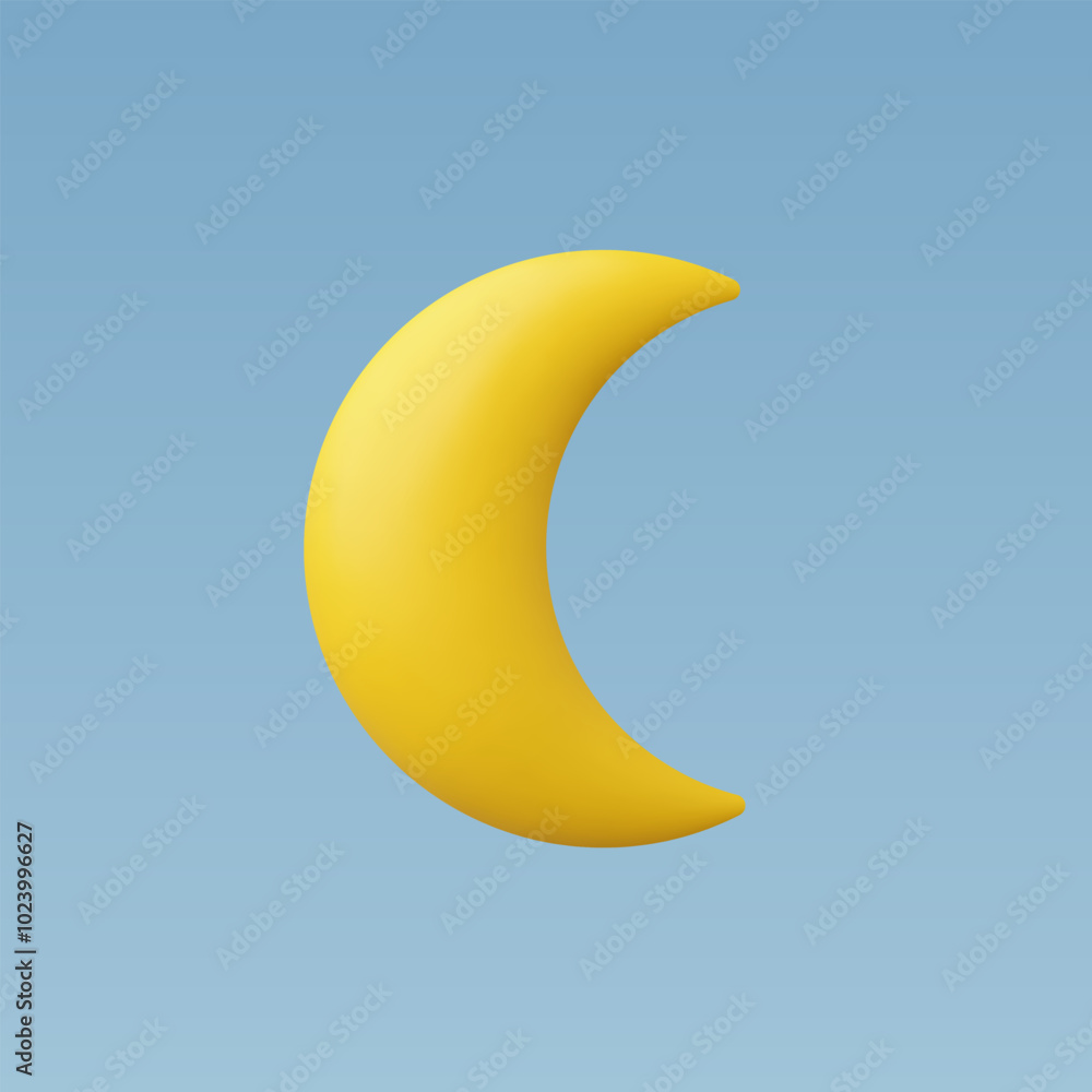 3d Realistic Crescent moon vector illustration 3d Realistic Crescent moon vector illustration