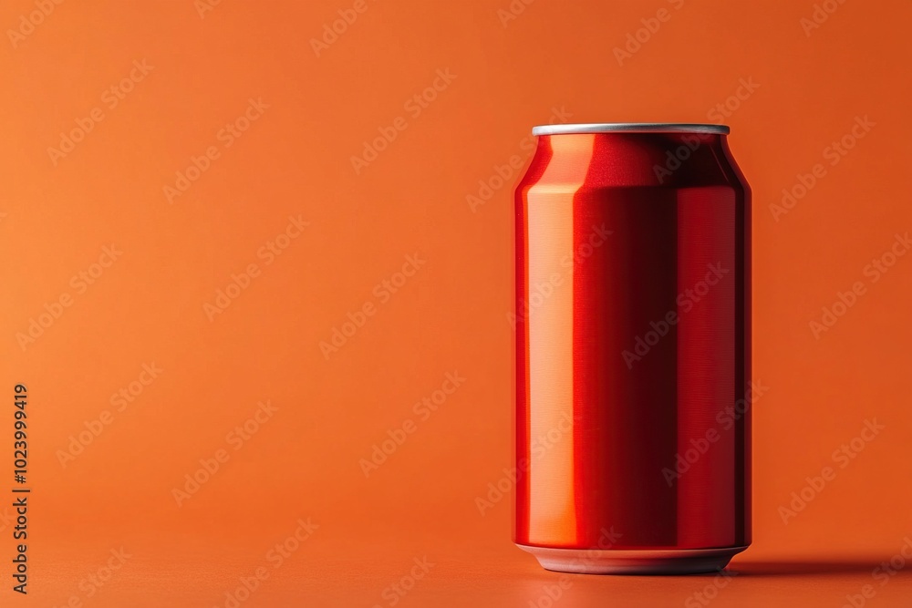 Aluminum can of soda on orange background with copyspace. Aluminum can of soda on orange background with copyspace.