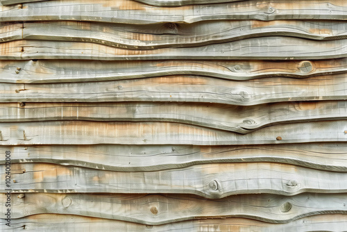 Detail of a wooden wall with a linear relief and texture