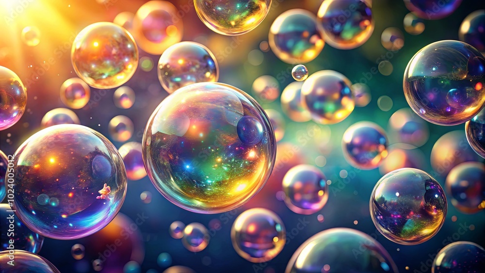 A symphony of iridescent spheres dance in a vibrant nebula, reflecting the colors of a celestial tapestry. A symphony of iridescent spheres dance in a vibrant nebula, reflecting the colors of a celestial tapestry.