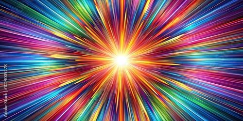 High Angle starburst pattern with radiant colors symbolizing explosion of creativity and energy photo