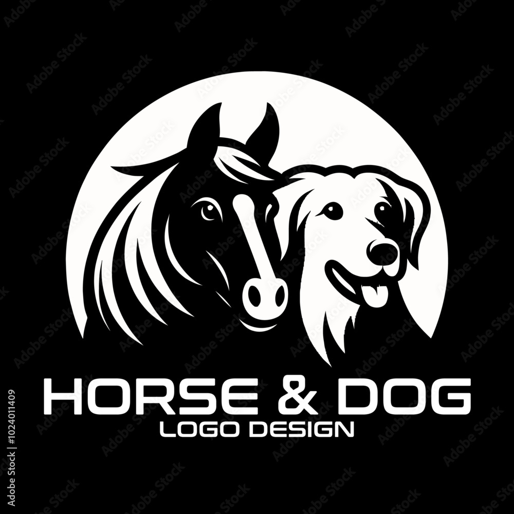 Horse And Dog Vector Logo Design Horse And Dog Vector Logo Design
