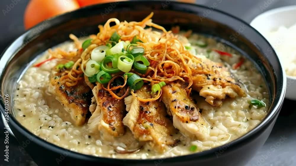 Chicken Porridge with Fried Onions Chicken Porridge with Fried Onions