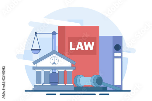 concept of law firm and legal services, lawyer consultant, law and justice, Lawyer, Legal aid, legal consultation in business and finance, Public legal consultation. flat vector illustration.