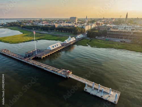 Photography Waterfront Marina Pier in Charleston, South Carolina, United States