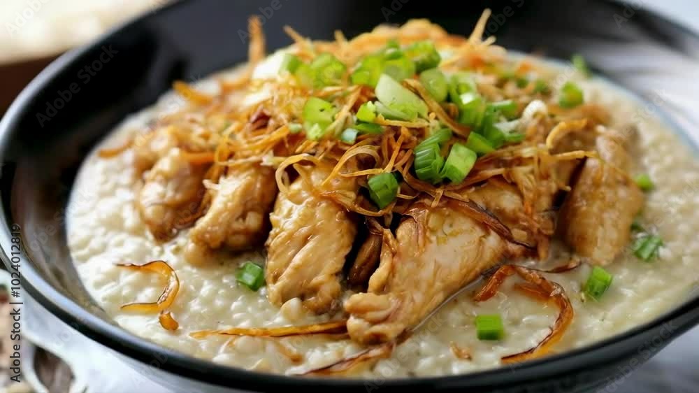 Chicken Porridge with Fried Onions Chicken Porridge with Fried Onions