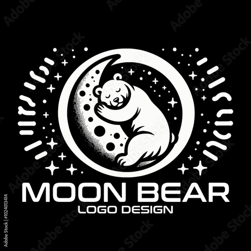 Moon Bear Vector Logo Design photo