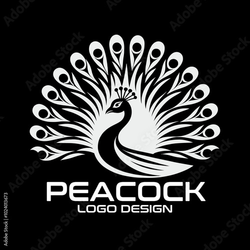 Peacock Vector Logo Design photo