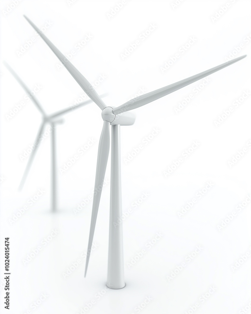 Wind Turbines Windmill Energy
on white background Wind Turbines Windmill Energy
on white background