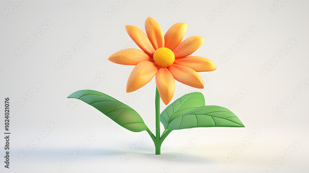 Fototapeta premium Flower icon Ecology 3D