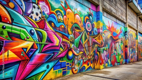 Colorful graffiti art painted on a concrete wall , vibrant, urban, street art, graffiti, colors, artistic