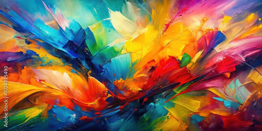 Abstract expressionist painting with bold brushstrokes and vibrant colors creating a sense of energy and movement Abstract expressionist painting with bold brushstrokes and vibrant colors creating a sense of energy and movement