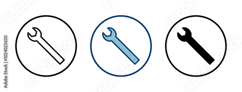 wrench icon vector isolated on white background. Wrench vector icon. Spanner symbol