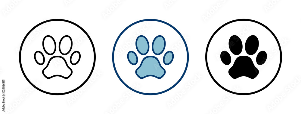 Paw icon vector isolated on white background. Paw Print icon Paw icon vector isolated on white background. Paw Print icon