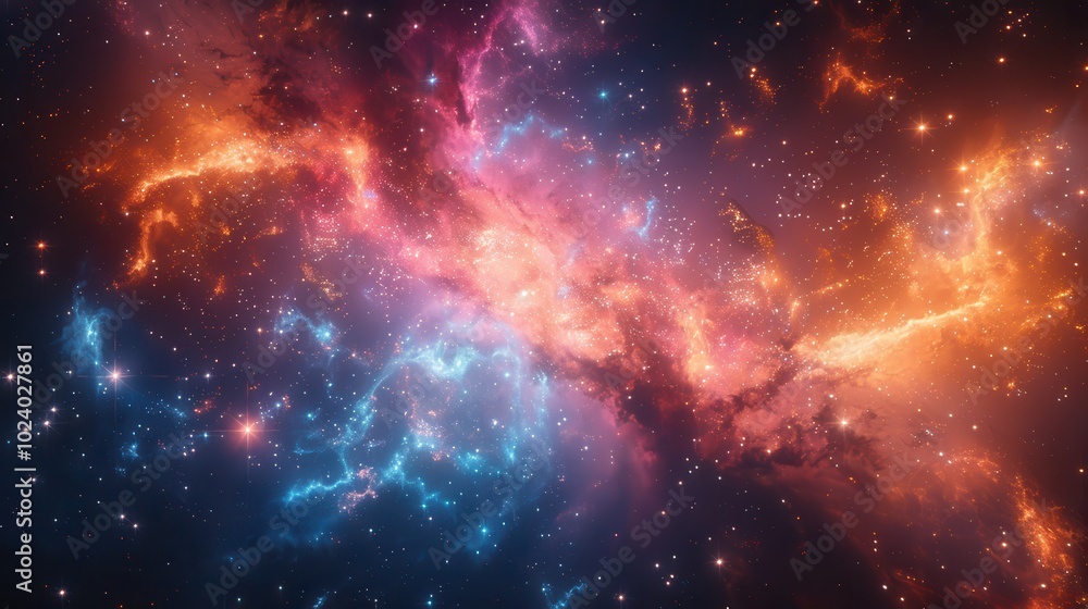 Vibrant Cosmic Nebula in Deep Space Vibrant Cosmic Nebula in Deep Space
