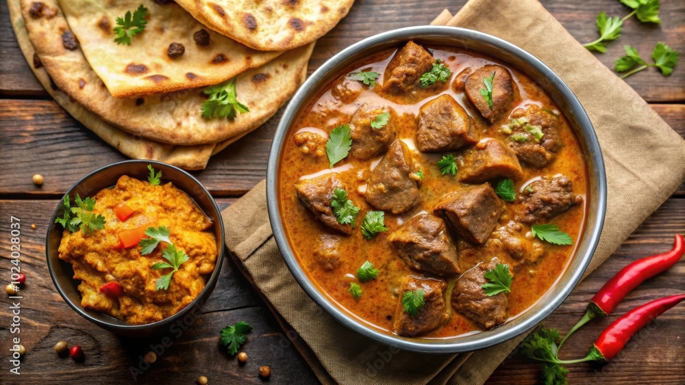 Delicious beef curry with Kerala parathas, perfect for a spicy Asian meal , beef curry, Kerala parathas, porotta, roti Delicious beef curry with Kerala parathas, perfect for a spicy Asian meal , beef curry, Kerala parathas, porotta, roti
