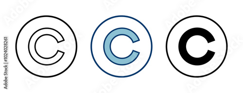Copyright icon vector isolated on white background. copyright symbols