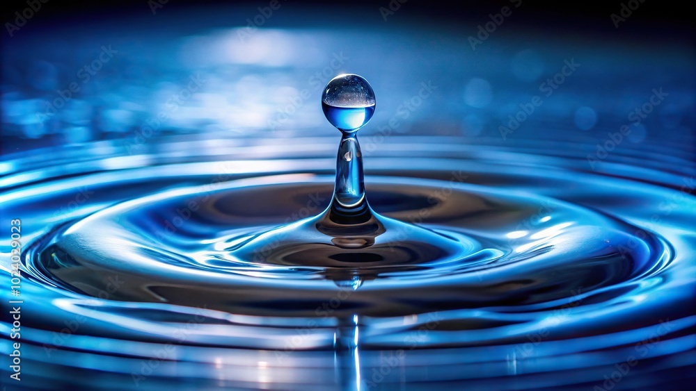High contrast macro shot of a single drop surrounded by an infinite sea High contrast macro shot of a single drop surrounded by an infinite sea