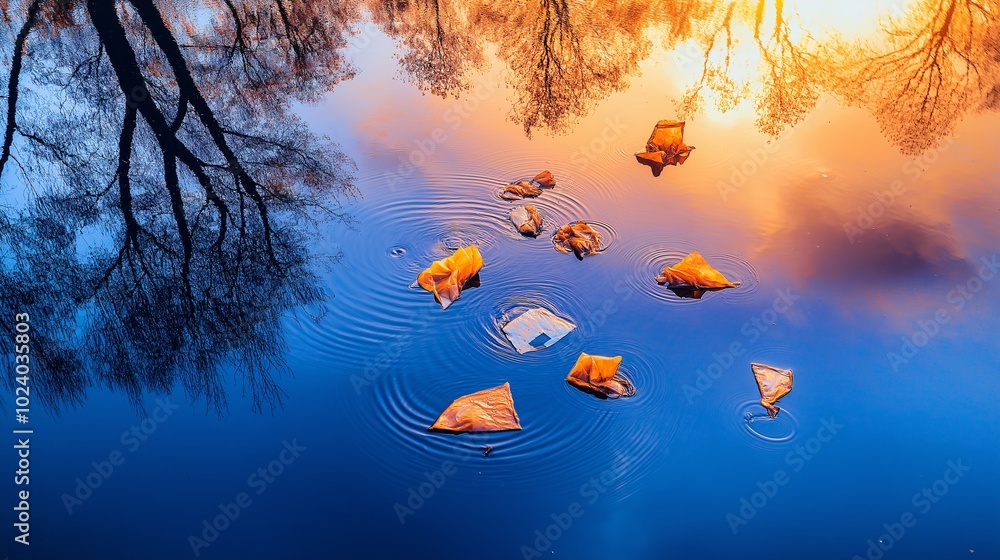 Plastic Pollution in Water Environmental Awareness Nature Sunset ...