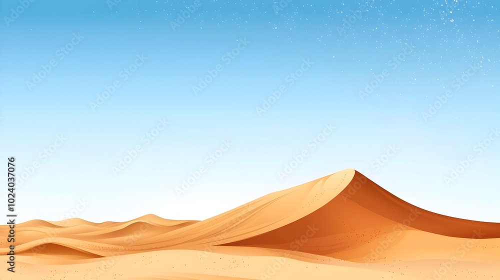 Serene desert landscape at dusk with clear starry sky and silhouetted sand dunes Tranquil and atmospheric natural scene with a sense of calm and wonder Serene desert landscape at dusk with clear starry sky and silhouetted sand dunes Tranquil and atmospheric natural scene with a sense of calm and wonder