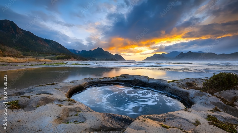 Mesmerizing tidal river surging in and out with the changing tides showcasing the cyclical power and natural rhythm of water Mesmerizing tidal river surging in and out with the changing tides showcasing the cyclical power and natural rhythm of water