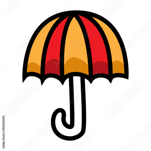 Colorful umbrella on white background