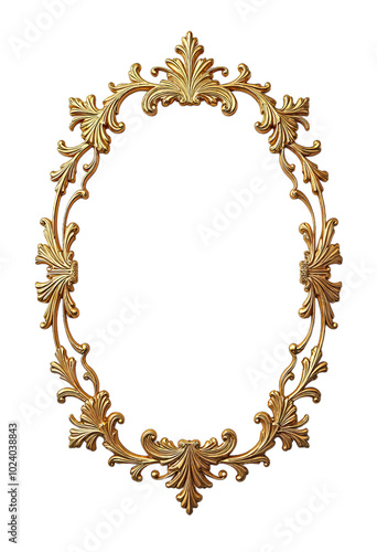 Elegant golden an ornamental bonder list design on transparent background photo