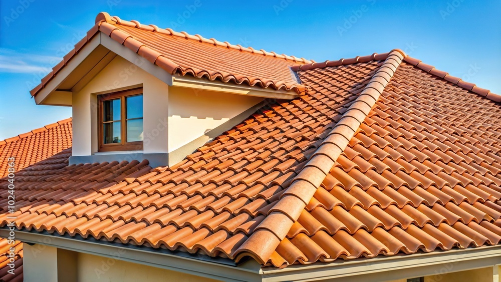 house with ceramic tile roof extreme close-up house with ceramic tile roof extreme close-up