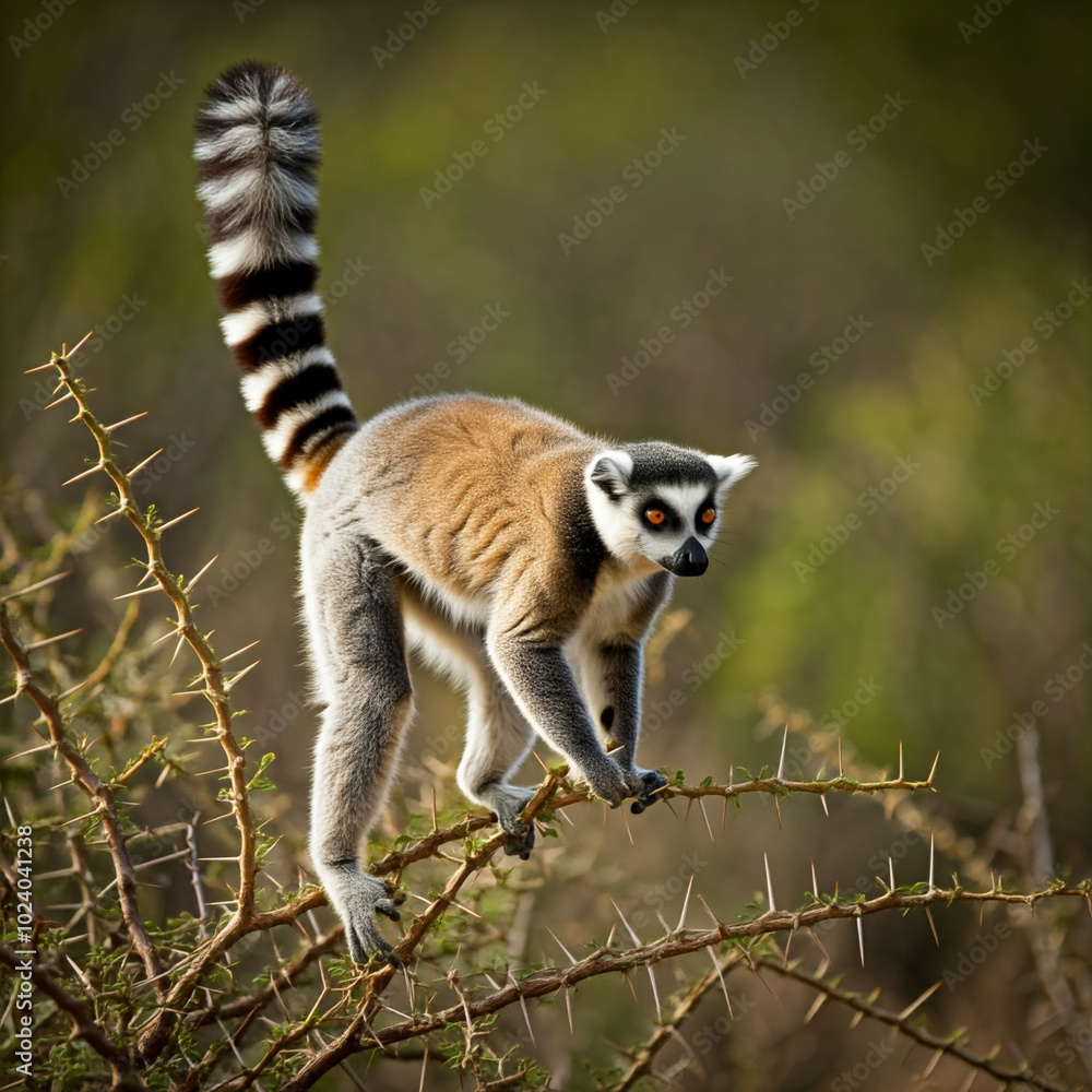 Obraz premium Ever heard of the aye-aye? This unique lemur from Madagascar uses its elongated middle finger to tap on trees and locate insects hidden beneath the bark. 