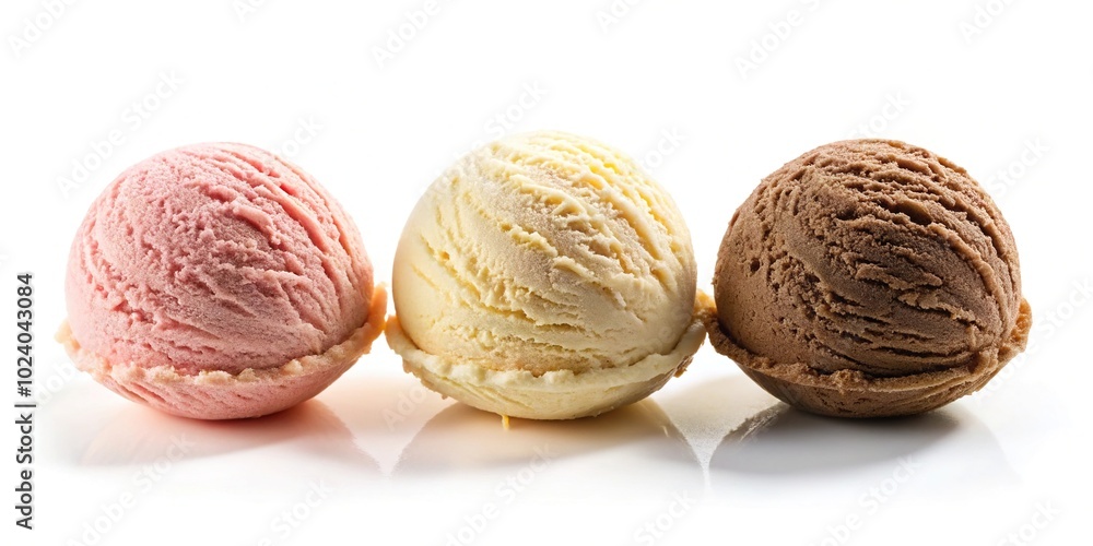 Ice cream balls on white background Ice cream balls on white background