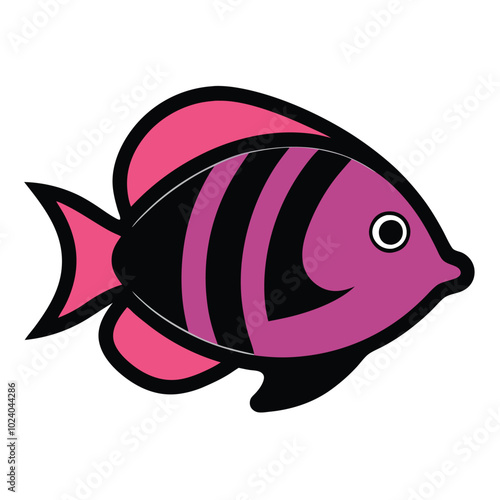 Solid color Orchid Dottyback animal vector design photo