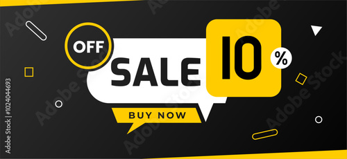 10 percent off best sale banner black yellow