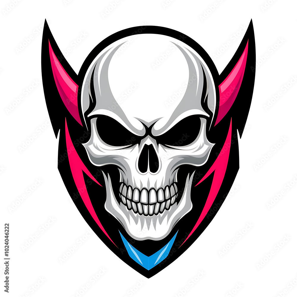 Skull with Fiery Wings and Lightning Skull with Fiery Wings and Lightning