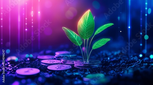 Finance and money technology background concept of business prosperity and asset management . Creative graphic show economy and financial growth photo