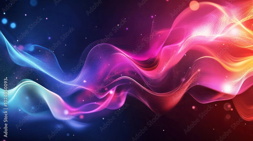 Technology background with abstract lights, glowing digital strands, Technology background with abstract lights, glowing digital strands,