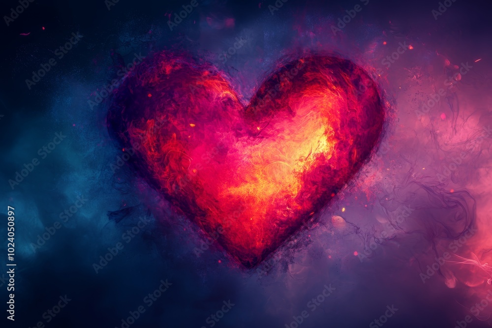 Abstract Heart Shape Burning in Smoke Abstract Heart Shape Burning in Smoke